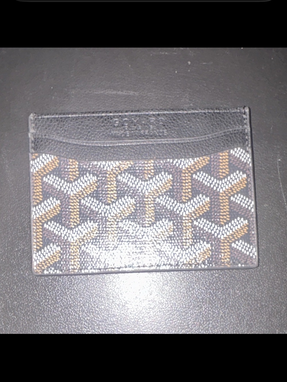 Goyard Black & Brown Signature Goyardine Card Holder